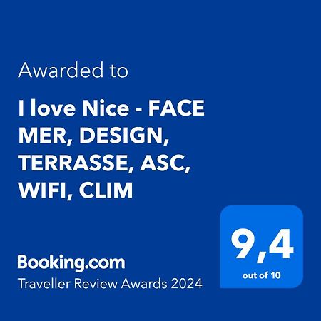 I Love Nice - Face Mer, Design, Terrasse, Asc, Wifi, Clim Exterior photo
